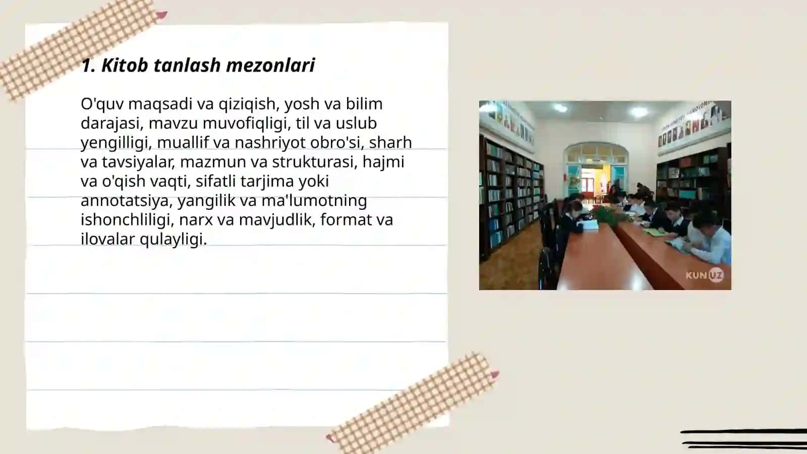 Kitob tanlash mezonlari 3