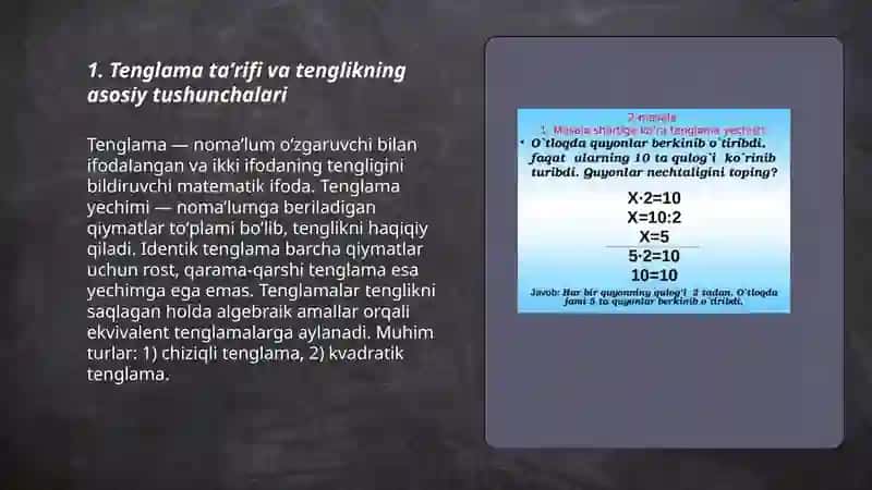 Tenglamalar mavzusi 3
