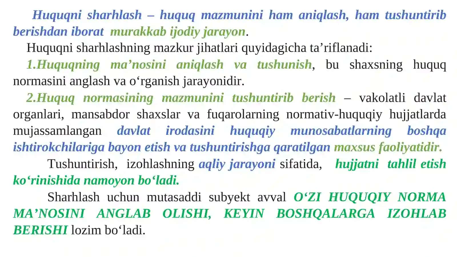 Huquq Normalarini Sharhlash 3