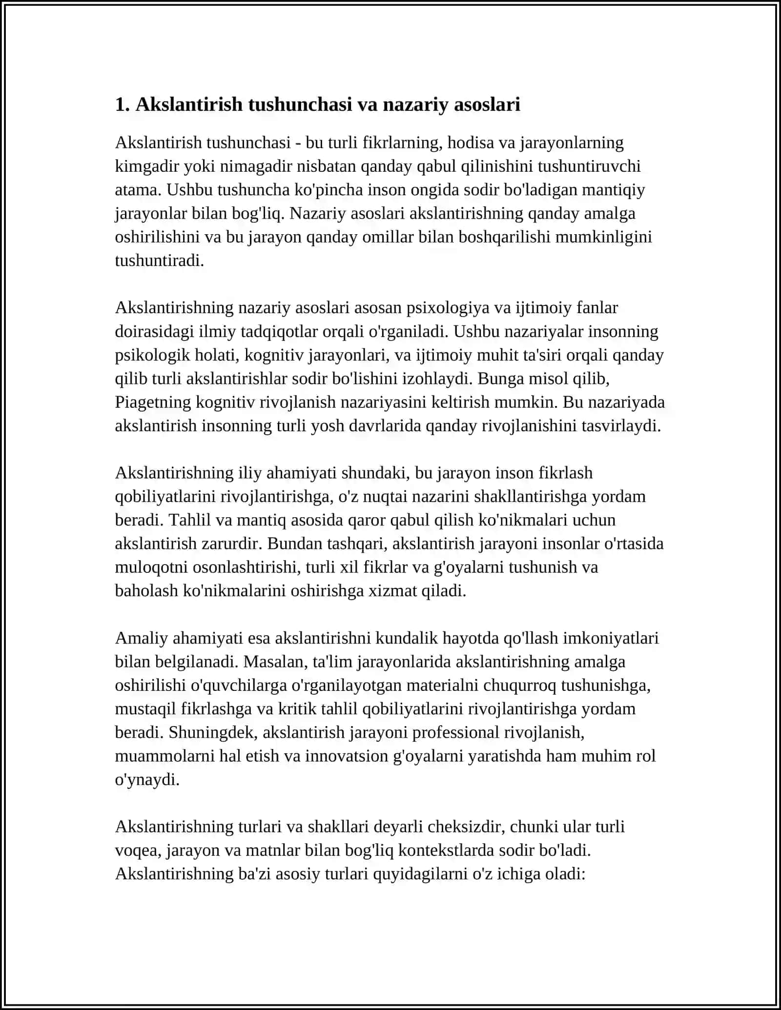 AKSLANTIRISHNING ILIY VA AMALIY AHAMIYATI. AKSLANTIRISHNING TURLARI VA SHAKLLARI 3