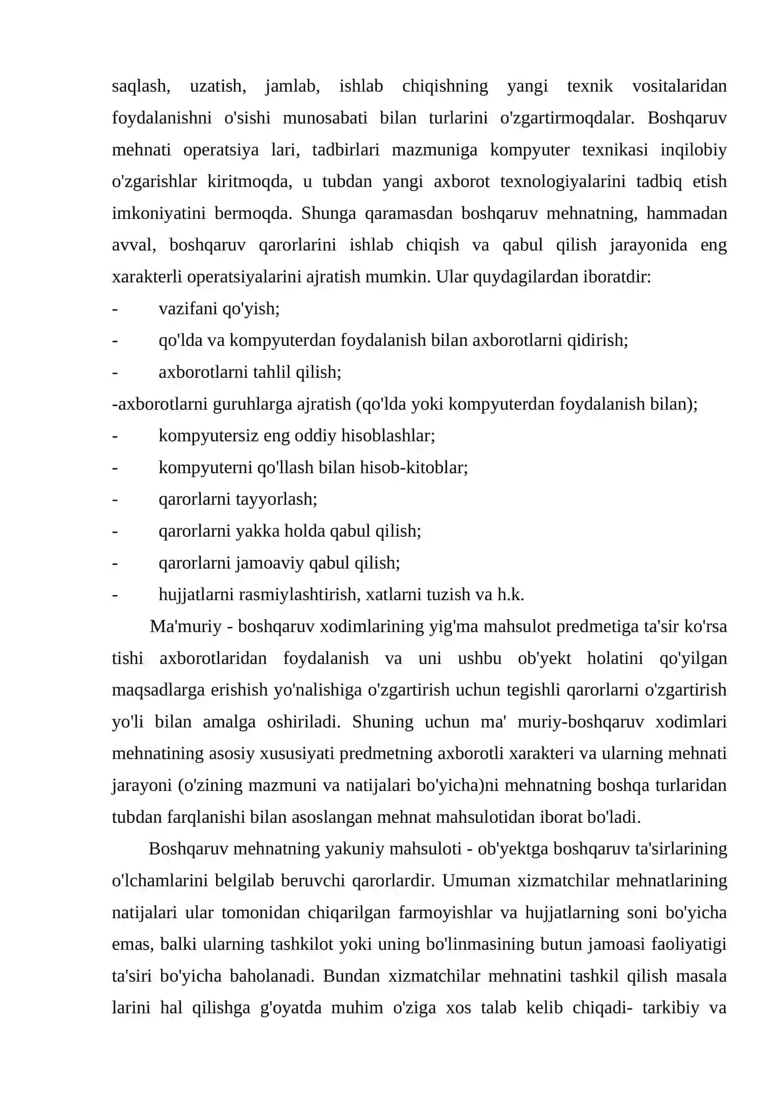 Boshqaruv personal! mehnatini tashkil etishning xususiyatlari 3
