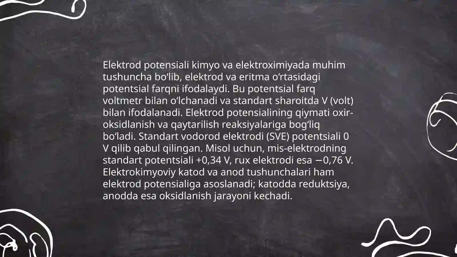 Elektod potensiallaring xosil boʻlishi 3