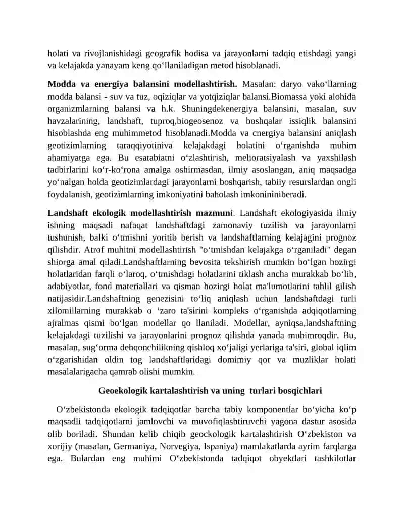Geoekologik kartalashtirish va uning turlari. 3