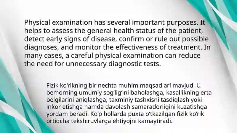 Physical Examination(Fizik ko‘rik) 3