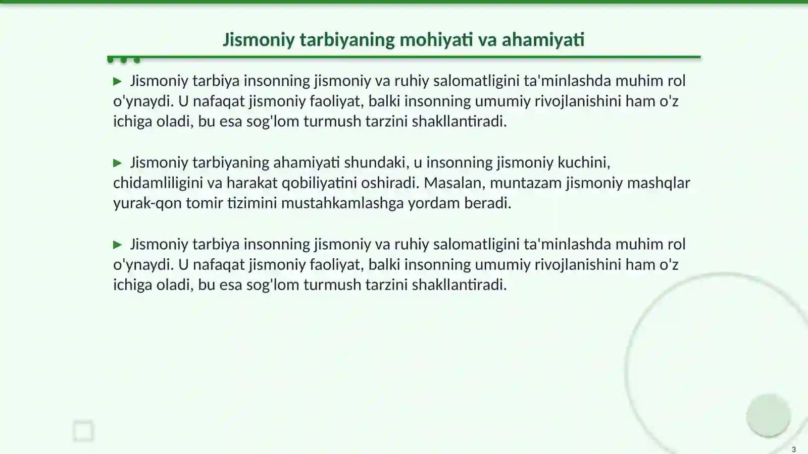 Jismoniy tarbiyaning qanday shakllari mavjud? 3