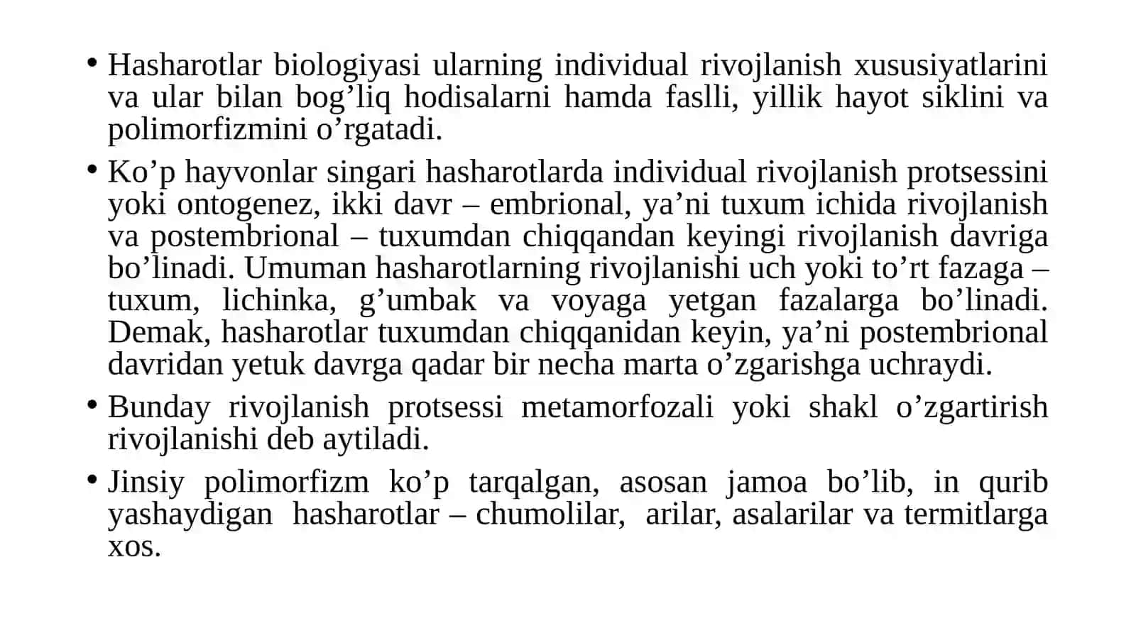 Hasharotlarni biologiyasi, ekologiyasi va sistematikasi 3