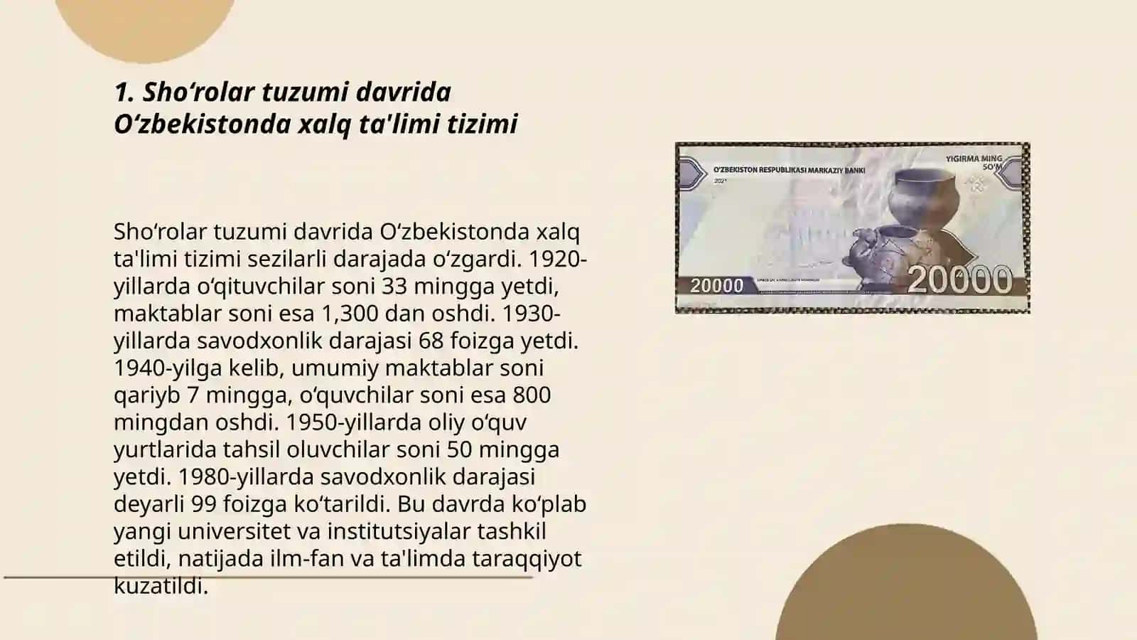 Sho‘rolar tuzumi davrida O‘zbekistonda xalq ta'limi tizimi 3