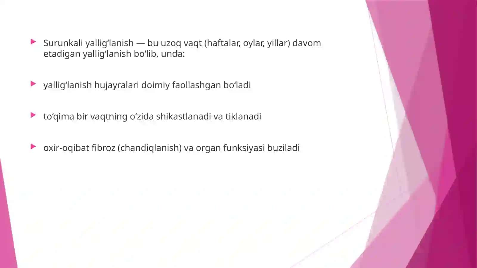 Surunkali yallig‘lanish pathologik fiziologiyasi 3