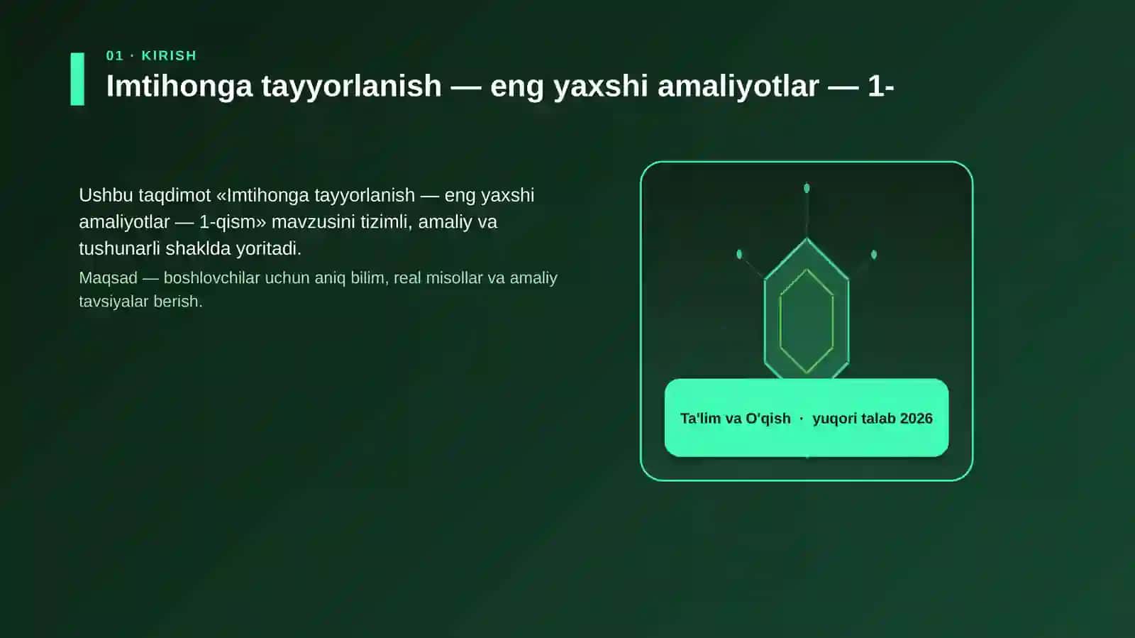 Imtihonga tayyorlanish — eng yaxshi amaliyotlar — 1-qism 3