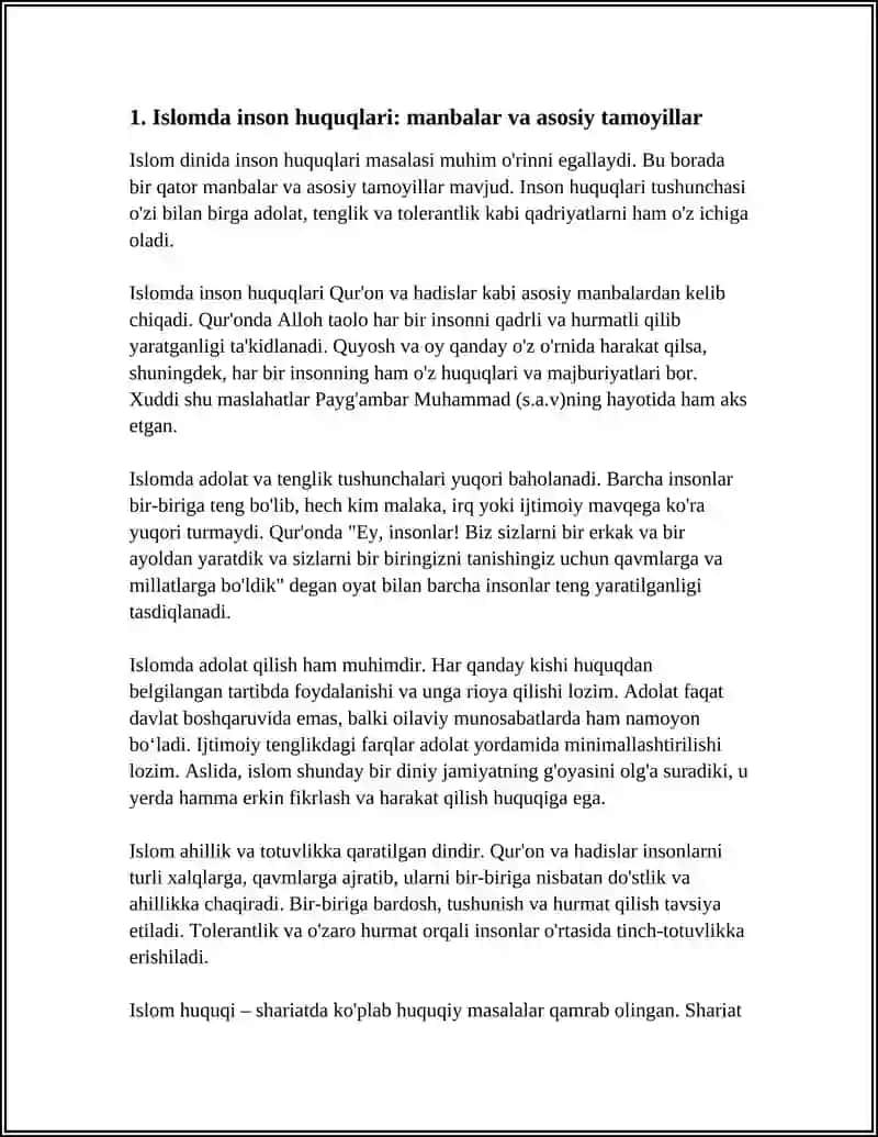 Islomda inson huquqlari: manbalar va asosiy tamoyillar 3