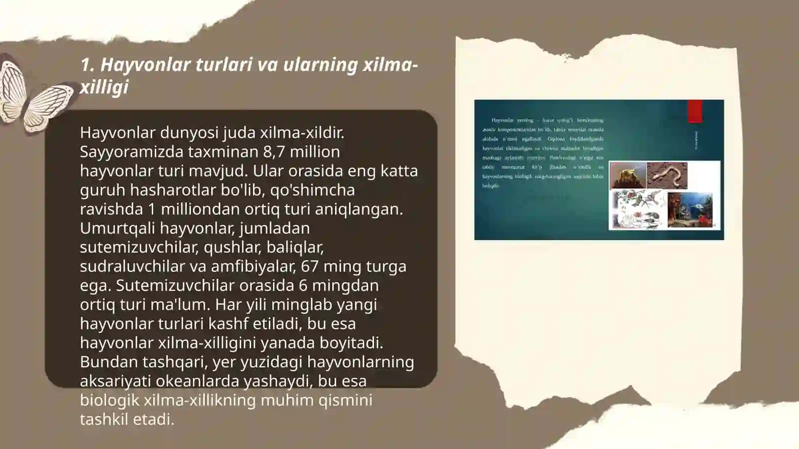 Hayvonlarning xilma-xilligi va yashash sharoiti 3