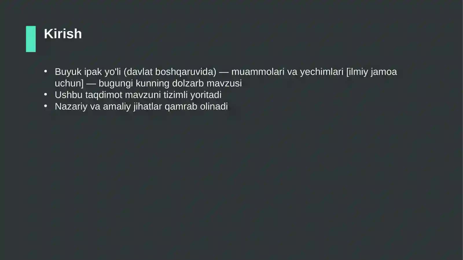 Buyuk ipak yo'li (davlat boshqaruvida) — muammolari va yechimlari [ilmiy jamoa uchun] 3