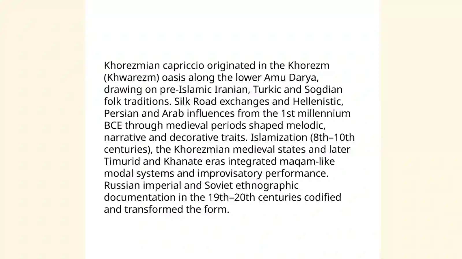 Khorezmian capriccio 3