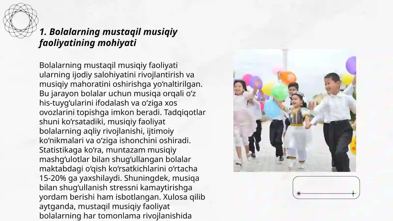 Bolalarning mustaqil musiqiy faoliyatining mohiyati 3