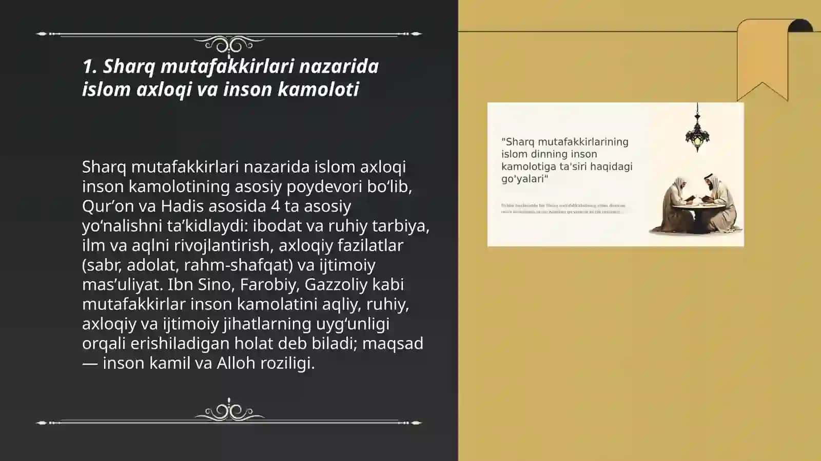 Sharq mutafakkirlarining islom dinining inson kamolotiga taʼsir haqidagi gʻoyalar 3