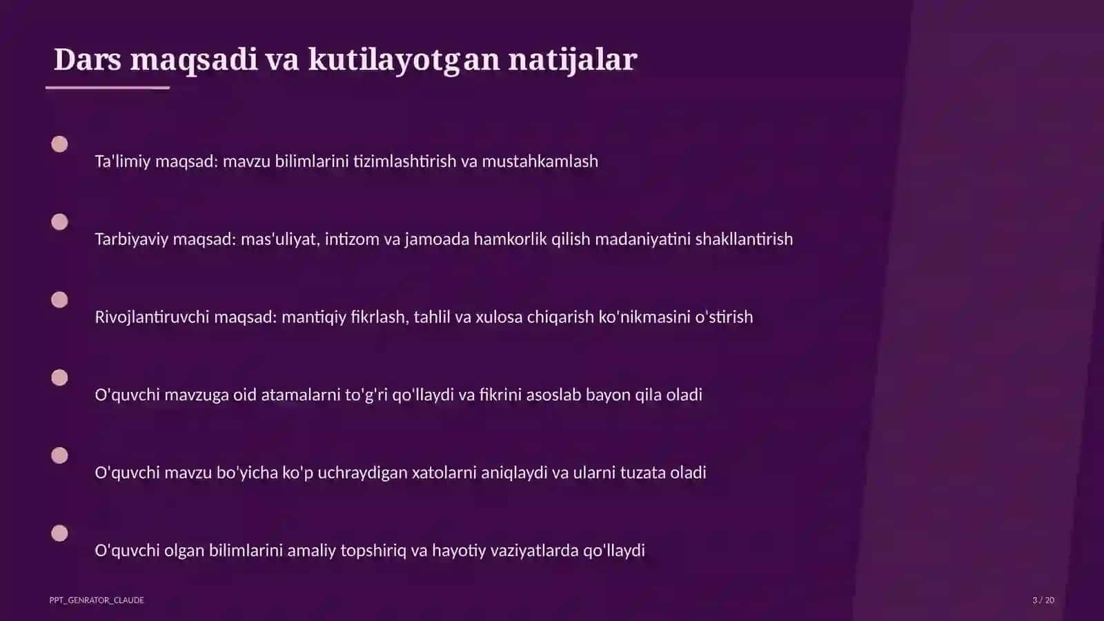 Algebra va geometriyani yagona "Matematika" fani sifatida o'qitish: yangi yondashuv 3