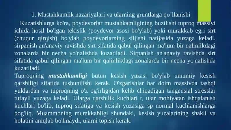 MUHANDISLIK GEOLOGIYASI VA GRUNTLAR MEXANIKASI 3