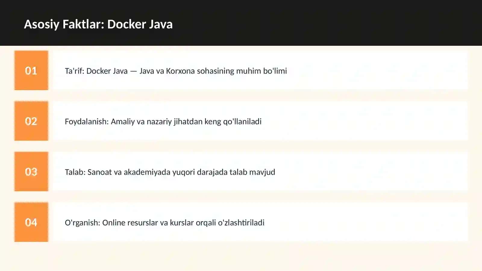 DASTURLASH | JAVA VA KORXONA 3