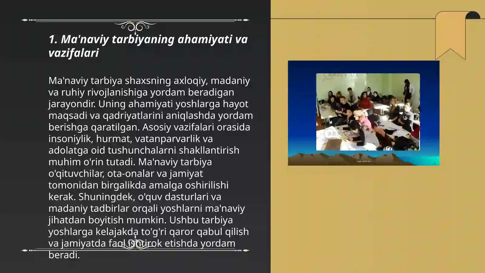 Maʼnaviy-axloqiy tarbiya, ekologik va estetik tarbiyasi 3