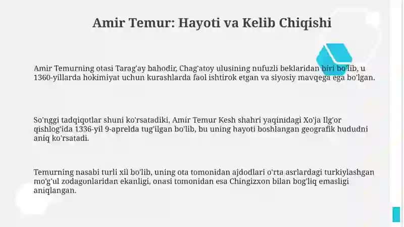 Amir Temur: Hayoti va Kelib Chiqishi 3