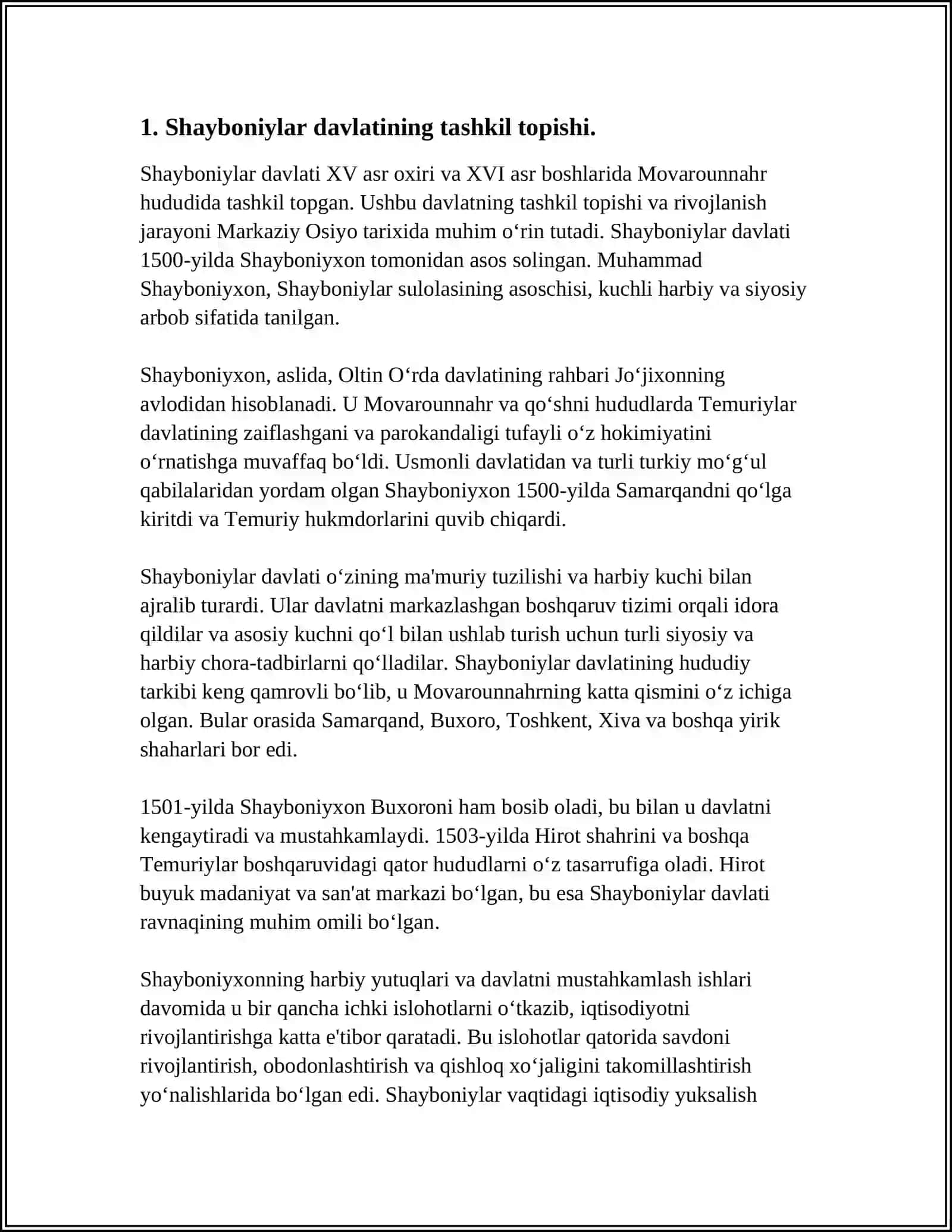 OʻRTA OSIYONING SHAYBONIYLAR ASHTRAXONIYLARVA XIVA XONLIGI (XVI-XVIII) DAVRI TARIXIY GEOGRAFIYASI 3