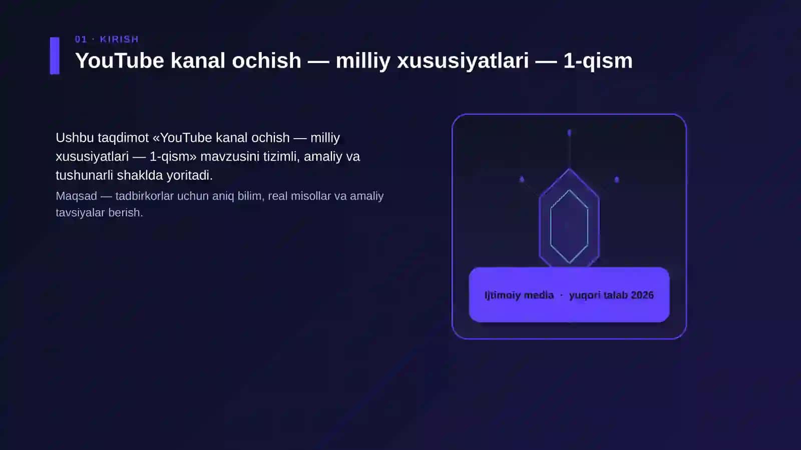 YouTube kanal ochish — milliy xususiyatlari — 1-qism 3