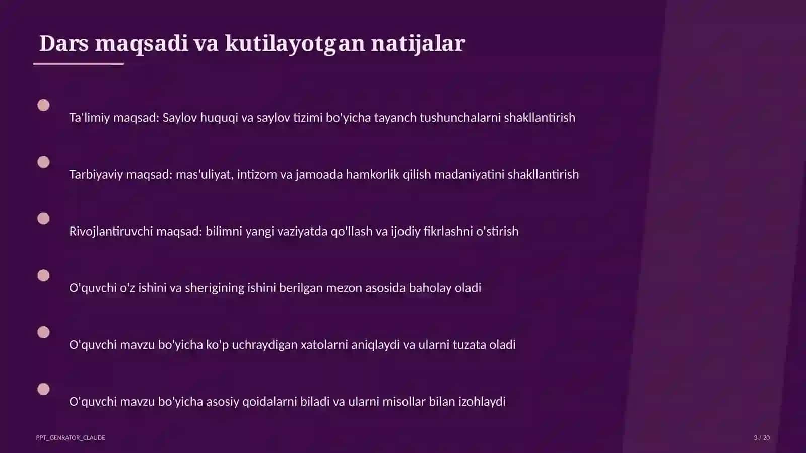 Saylov huquqi va saylov tizimi (10-sinf) 3