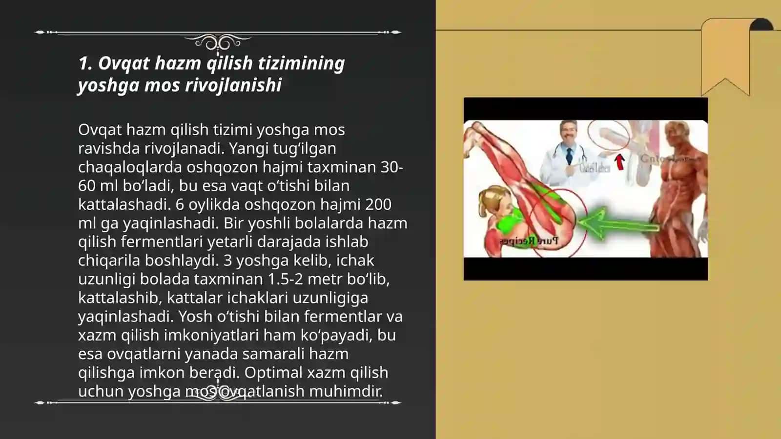 Ovqat hazm qilishning yosh xususiyatlari 3
