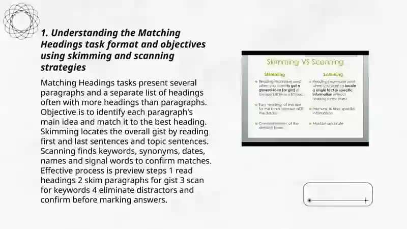 Matching Headings tasks 3