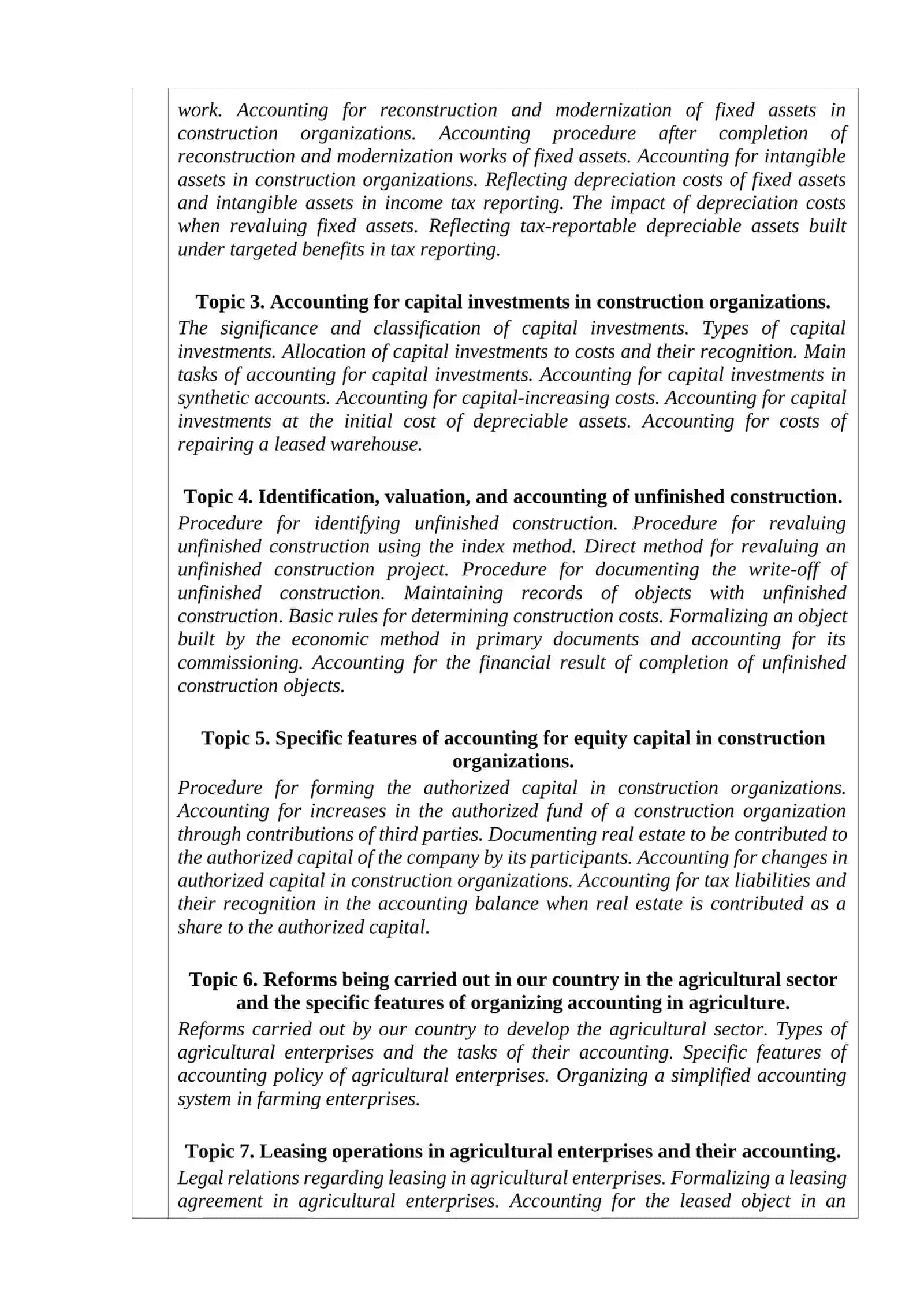 Features of Accounting in Other Sectors 3