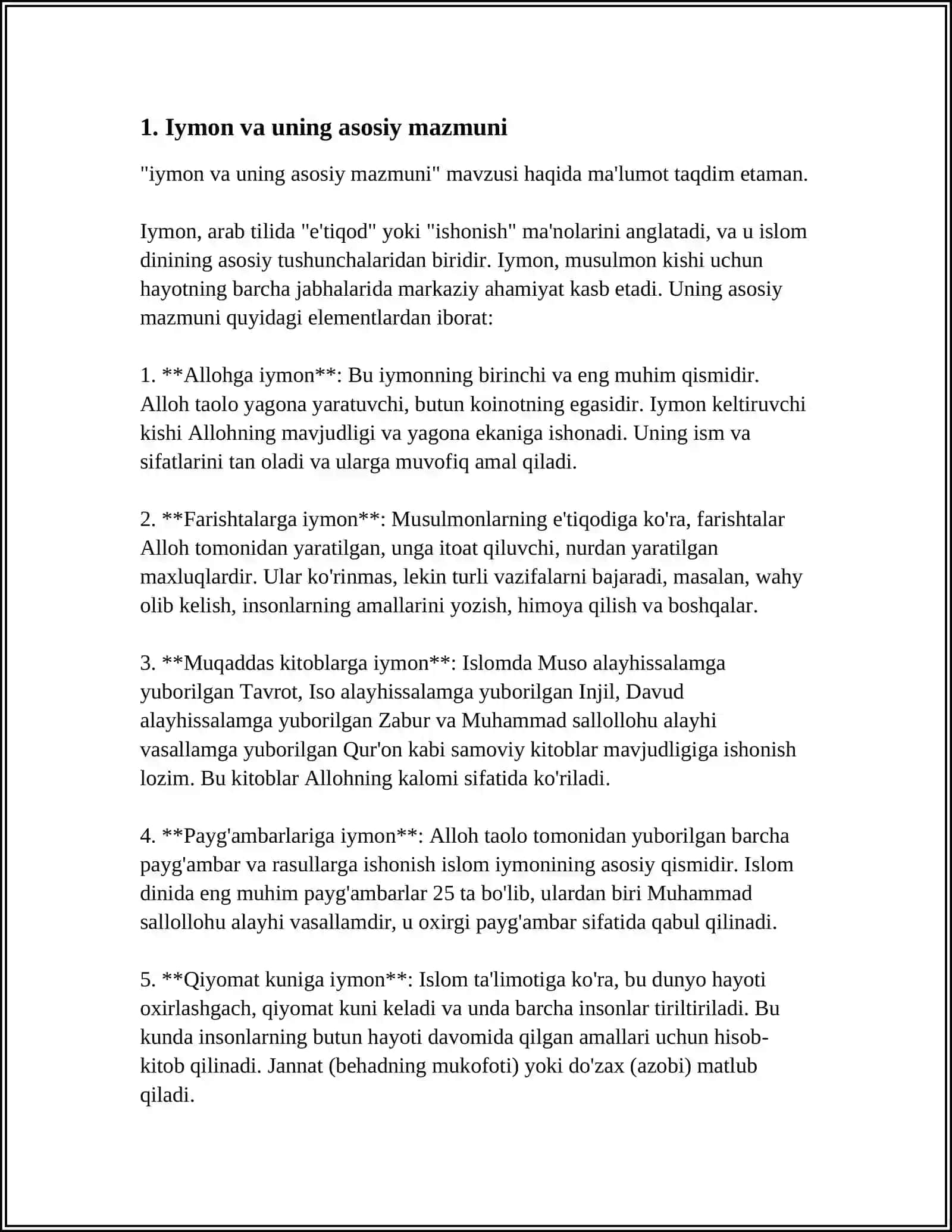 SHAYH MUHAMMADSOQID MUHAMMADYUSUFNING IYMON KITOBI MAZMUN MOHIYATI 3
