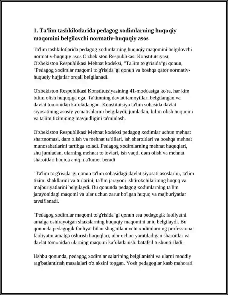 TALIM TASHKILOTLARI PEDAGOG XODIMLARNING HUQUQIY MAQOMI 3