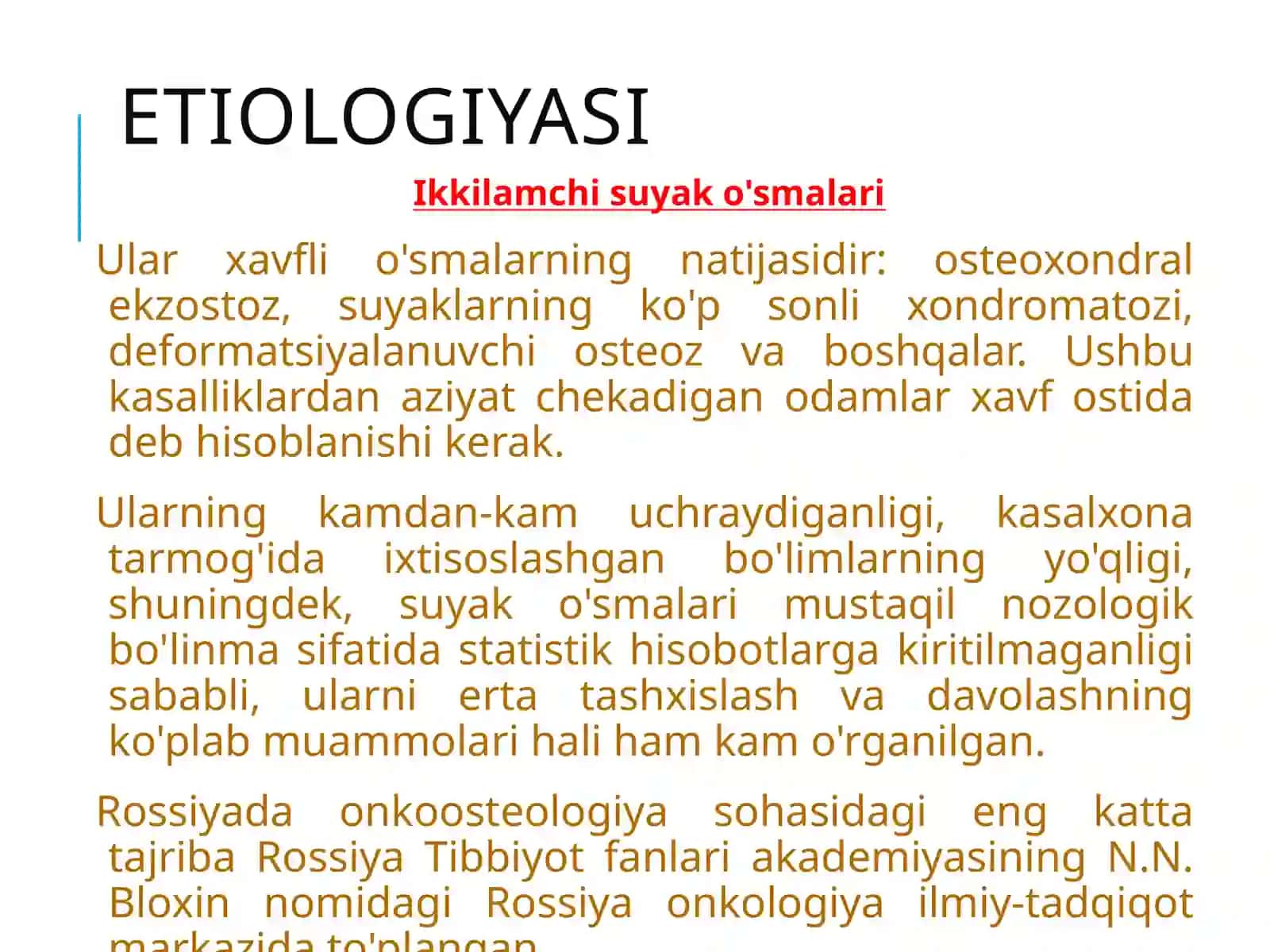 Xavfsiz osteogen o‘smalari. Klinikasi, tashxisi, davolash 3
