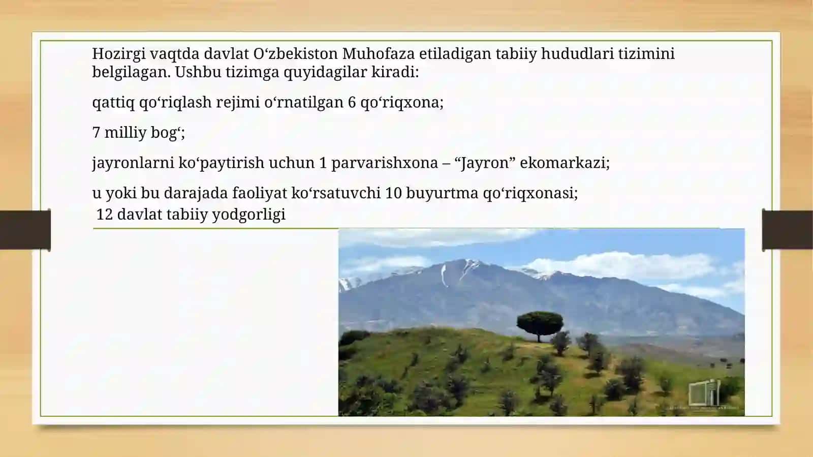 Dusmatova Durdonaning Ekologik barqarorlik fanidan taqdimoti 3