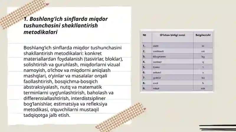Boshlangʻich sinflarda asosiy miqdorlar va ularni oʻlchash birliklarini oʻrgatish metodikasi 3