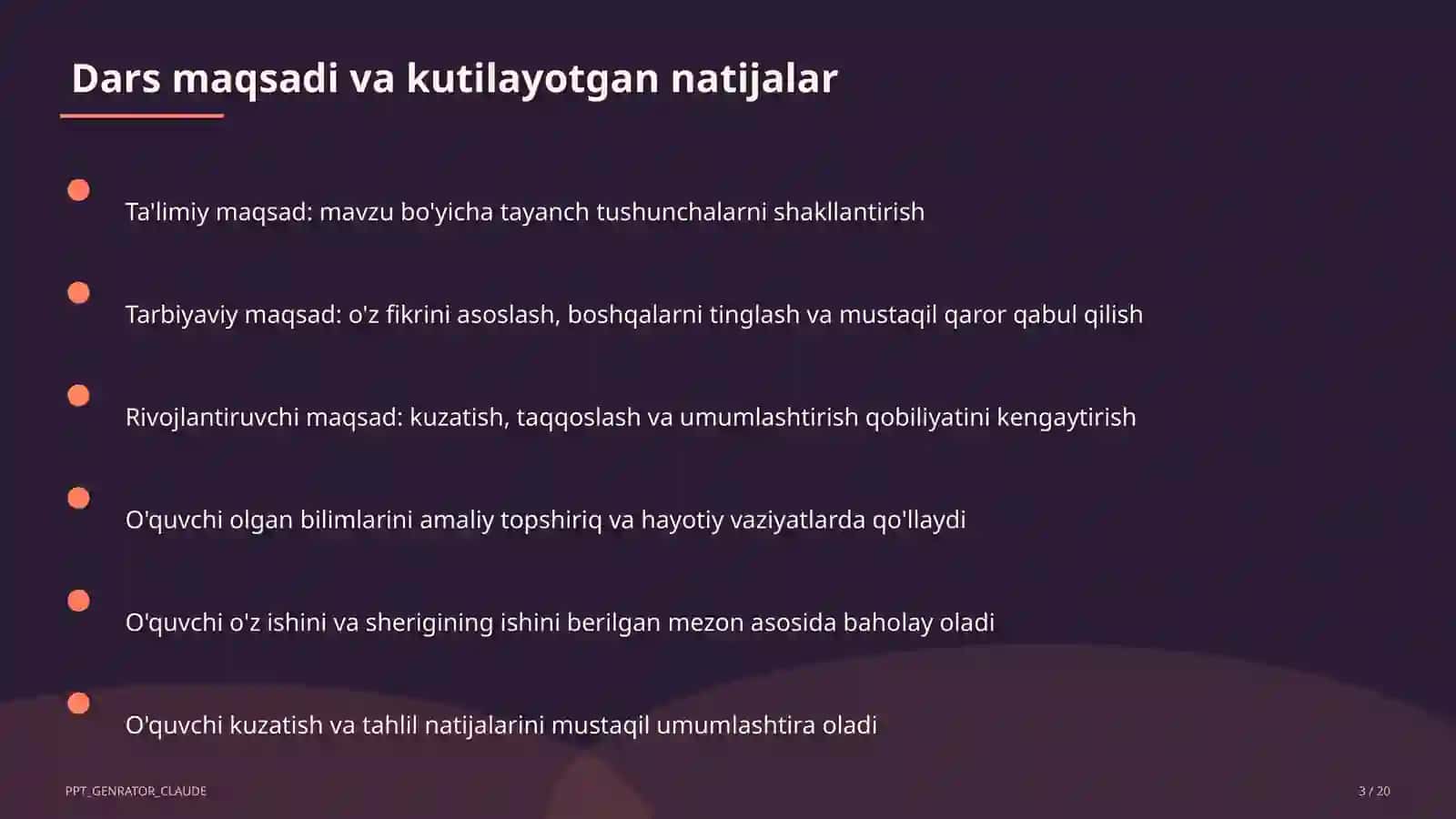 Dolzarb mavzular — maktab va o'qituvchilar (2026) — takrorlash darsi uchun 3