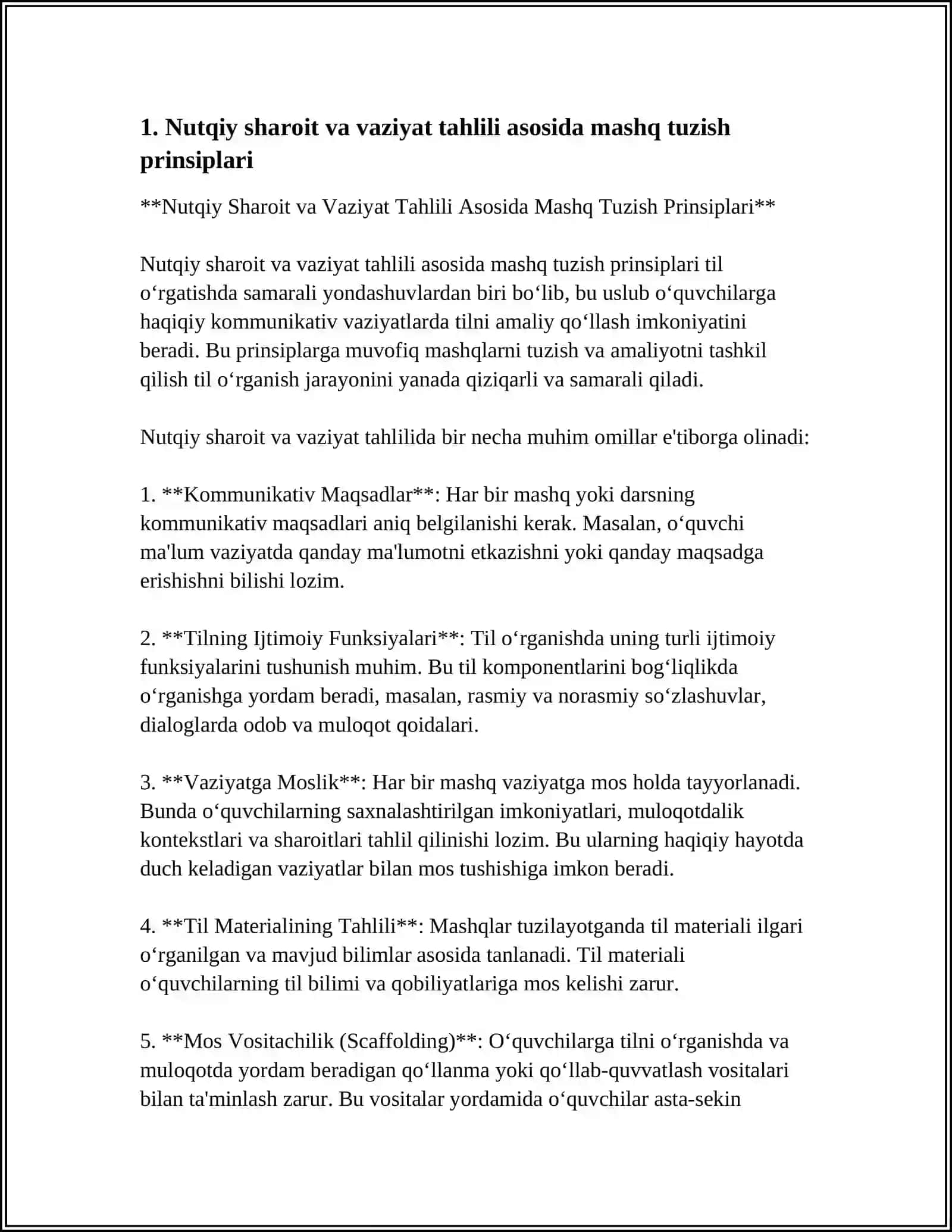 Nutqiy Sharoit va Vaziyat Tahlili Asosida Mashq Tuzish Prinsiplari 3