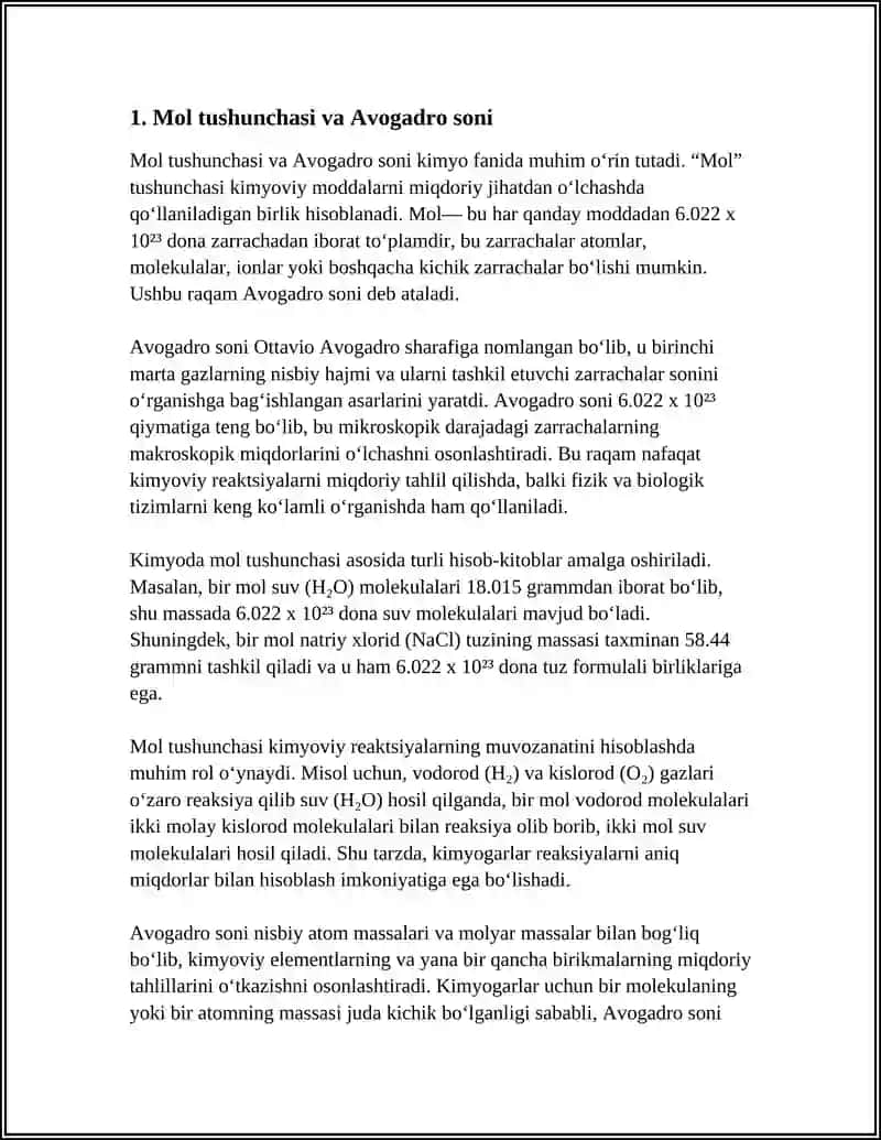 KIMYONING ASOSIY TUSHUNCHALARIGA OID HISOBLASHLAR 3