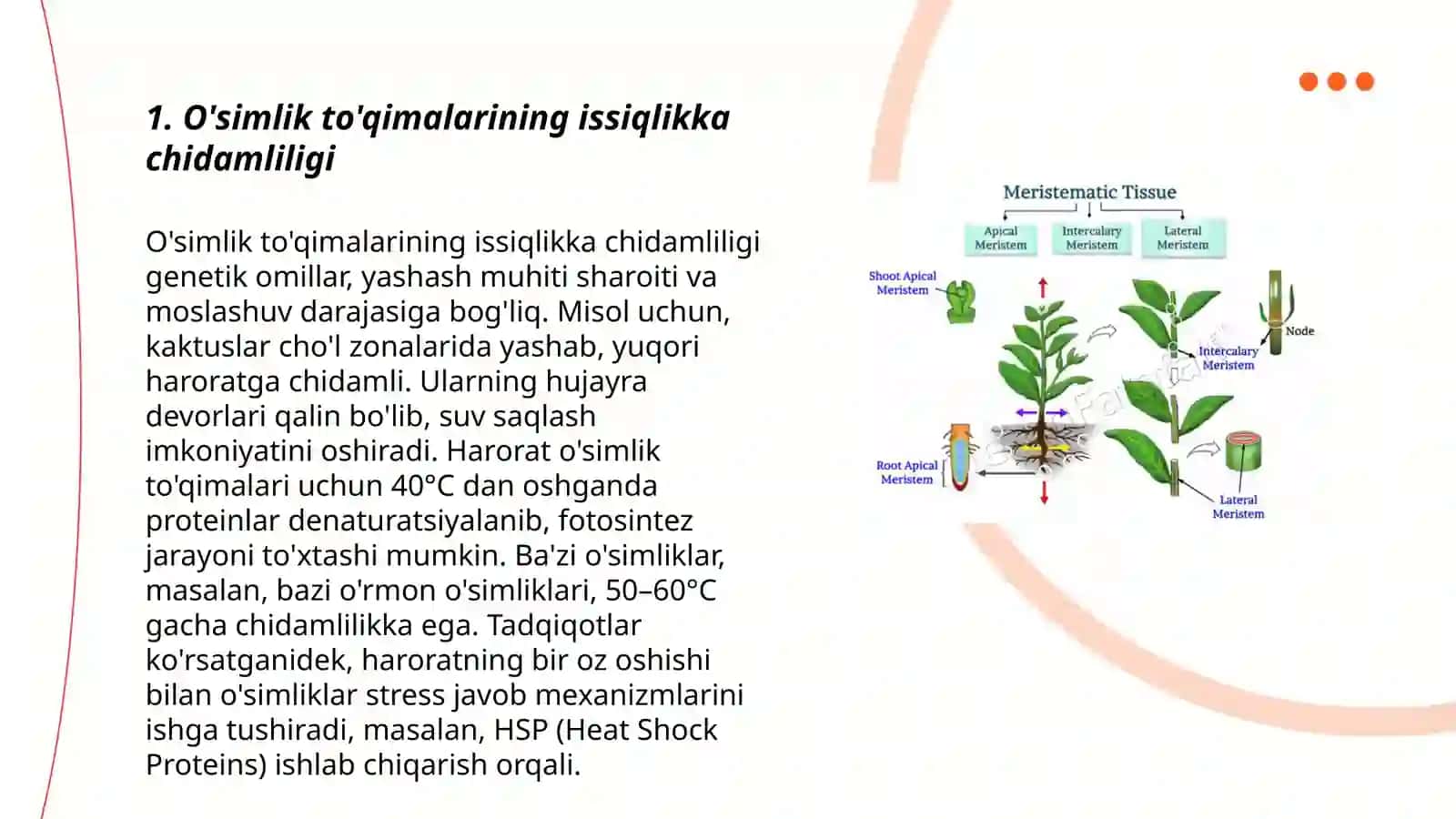 O'simlik to'qimalarining issiqlikka chidamliligi 3