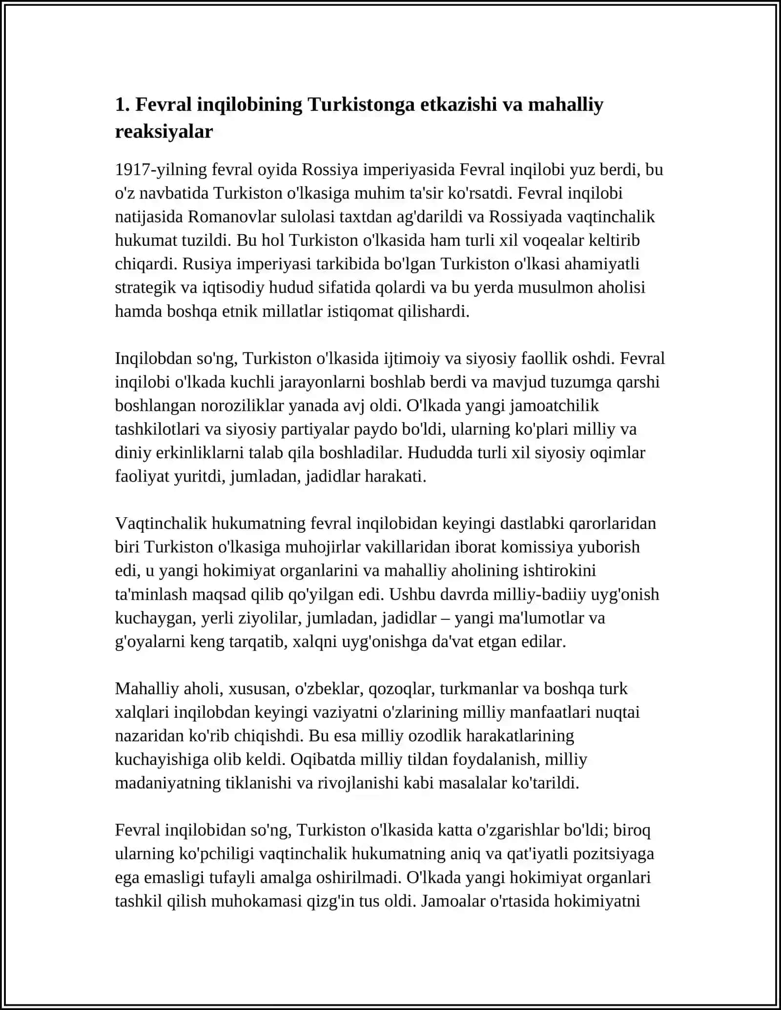 TURKISTON OLKASI 1917-YIL FEVRAL OKTYABR ORALIGIDA 3