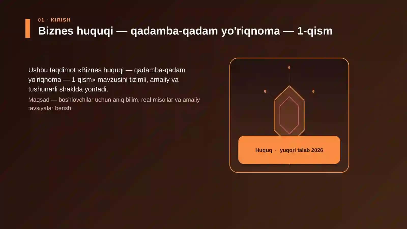 Biznes huquqi — qadamba-qadam yo'riqnoma — 1-qism 3