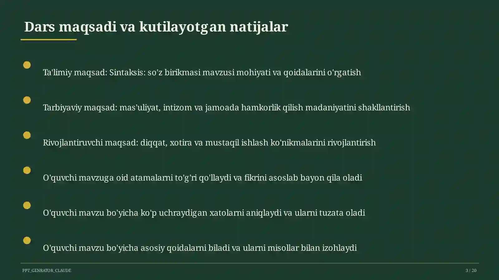 Sintaksis: so'z birikmasi (8-sinf) 3