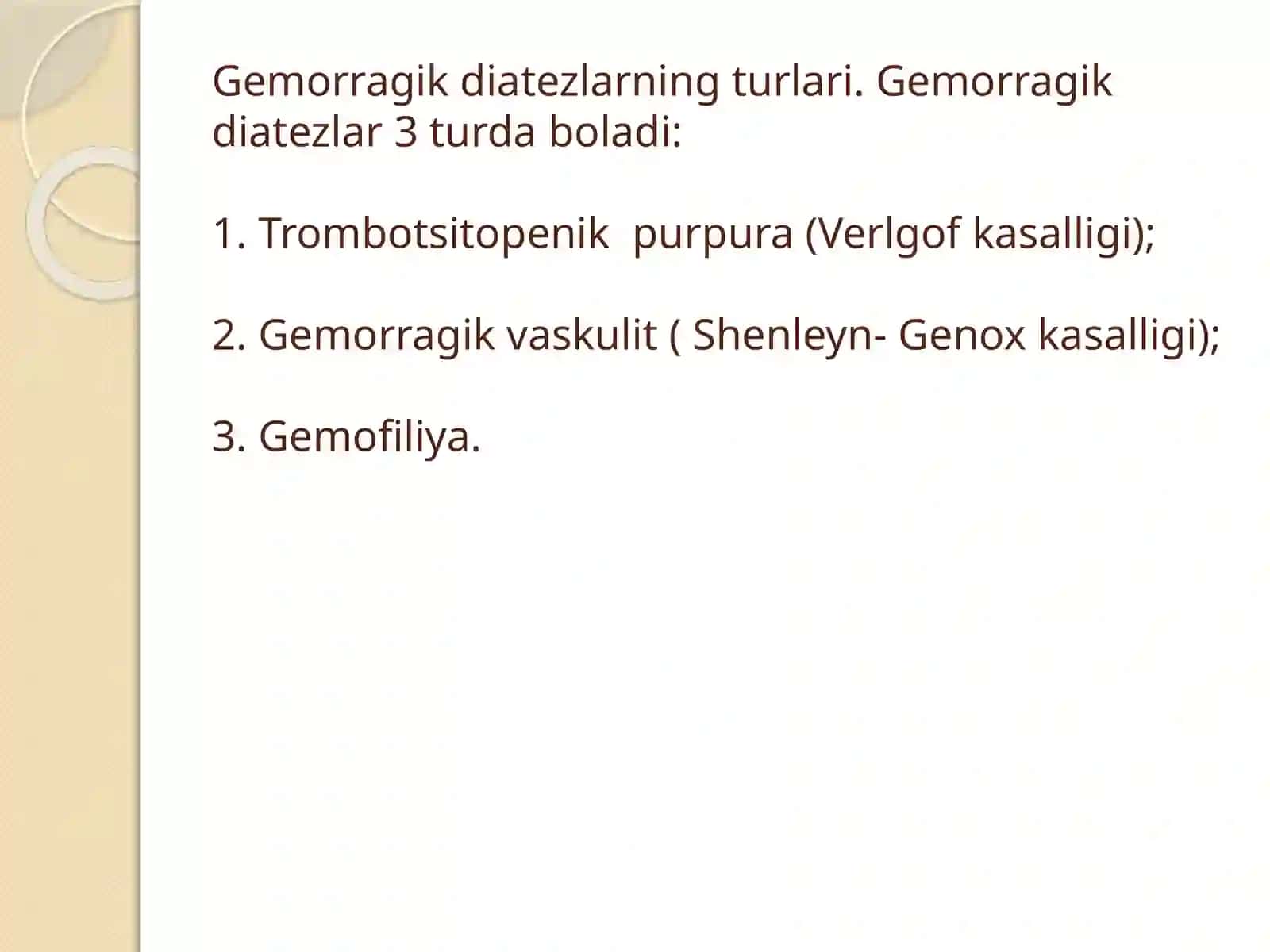 Gemorragik diatezlarning ko’rinishlari 3