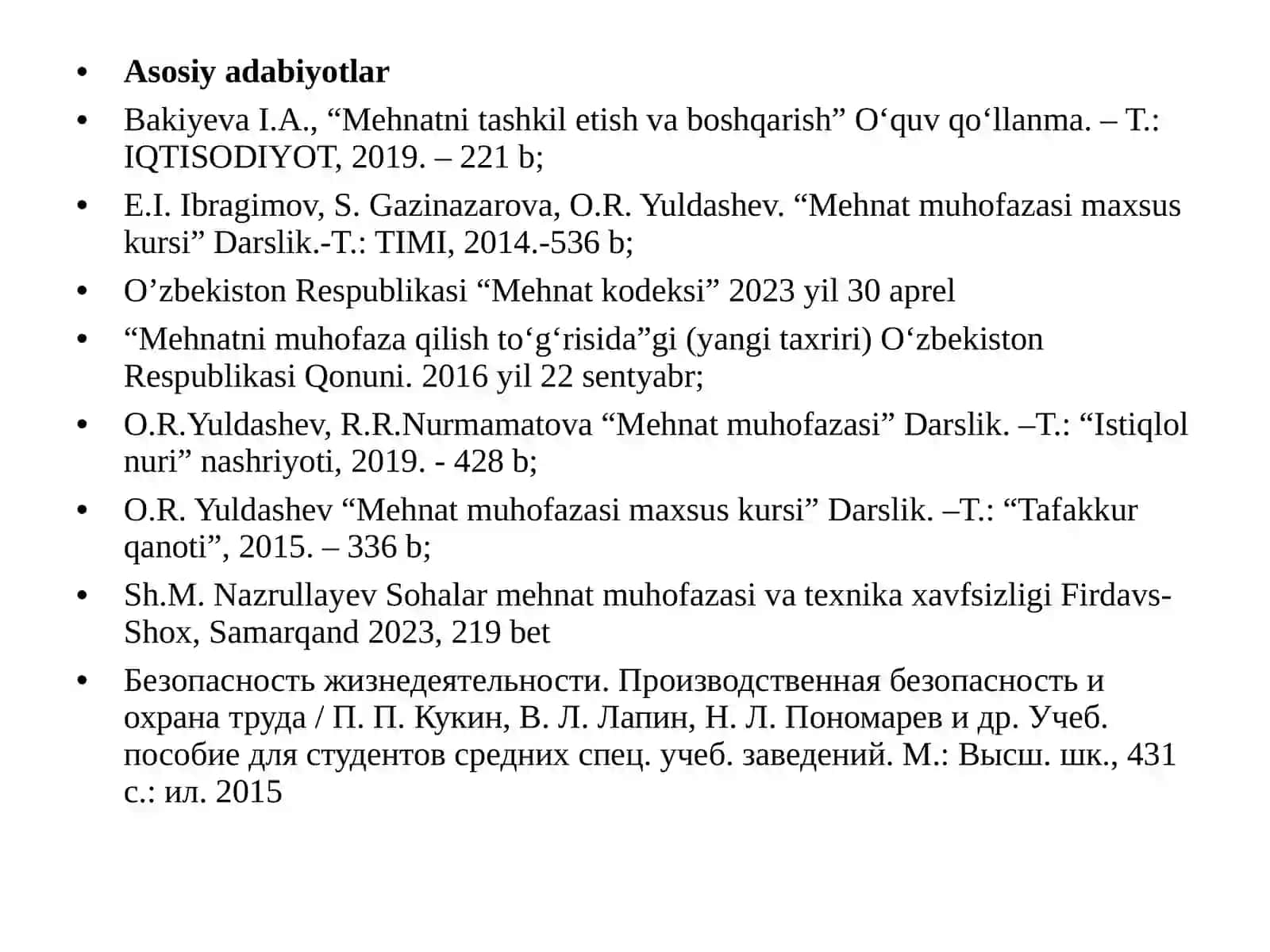 Mehnat va texnika xavfsizligi fani 3