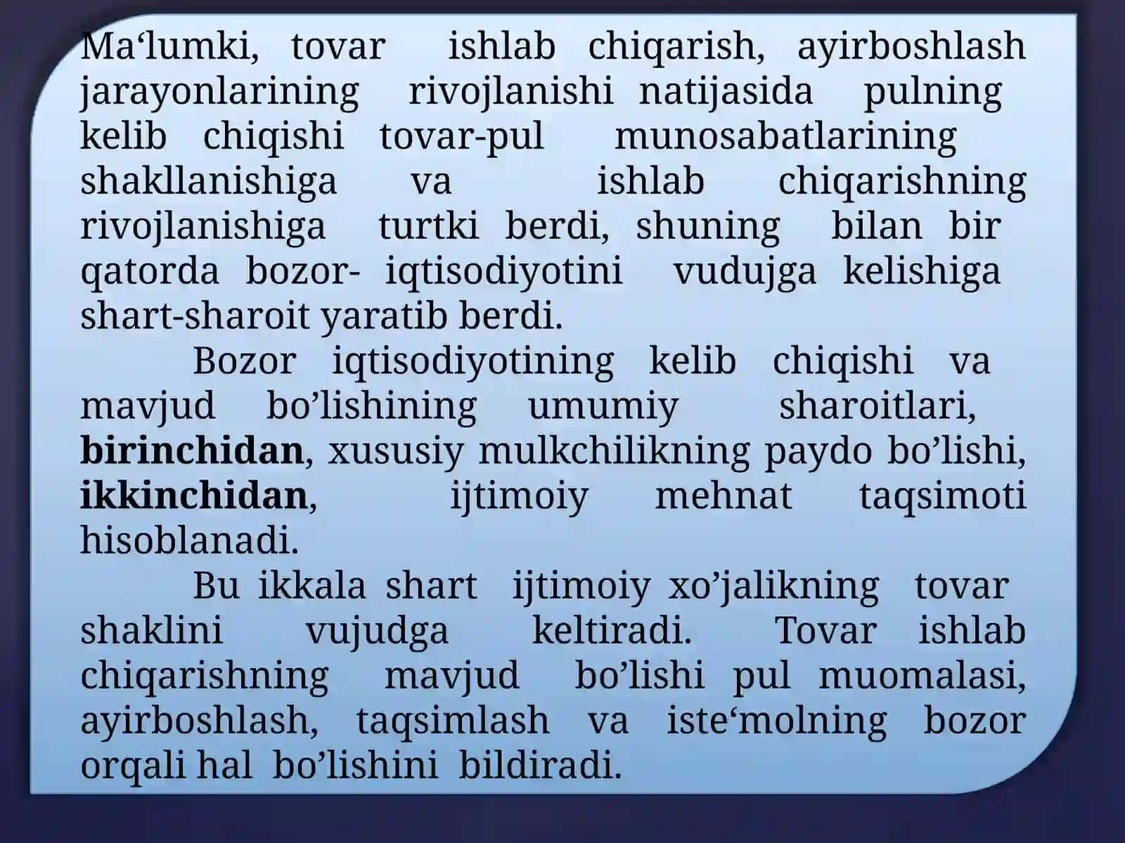 Bozor iqtisodiyoti mazmuni 3