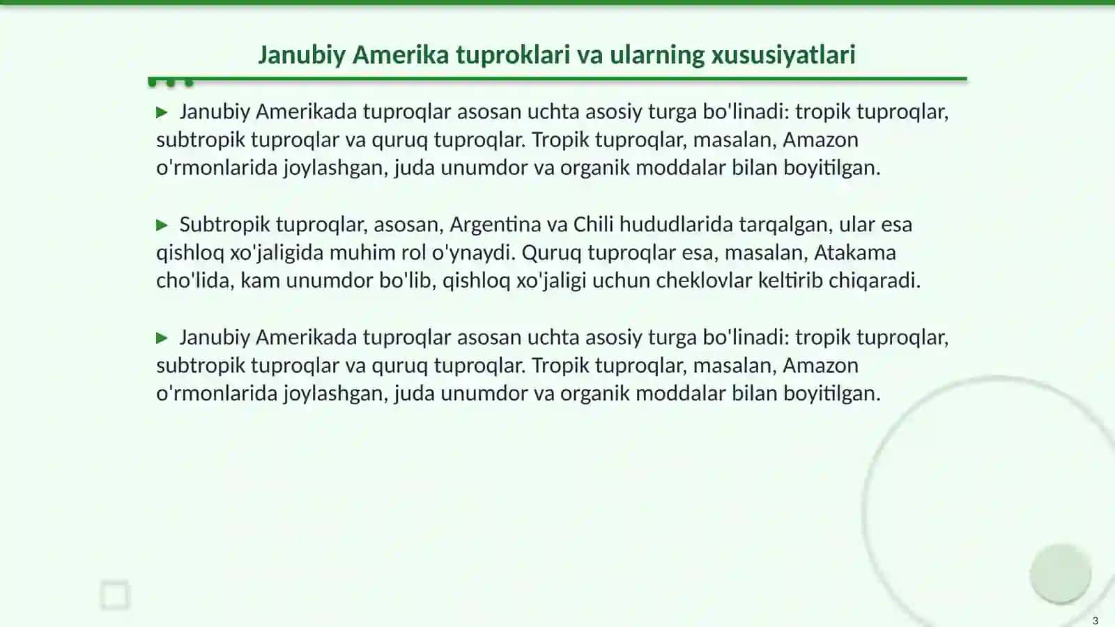 Janubiy Amerikaning asosiy tuproklari, oʻsimliklari va hayvonot dunyosi 3