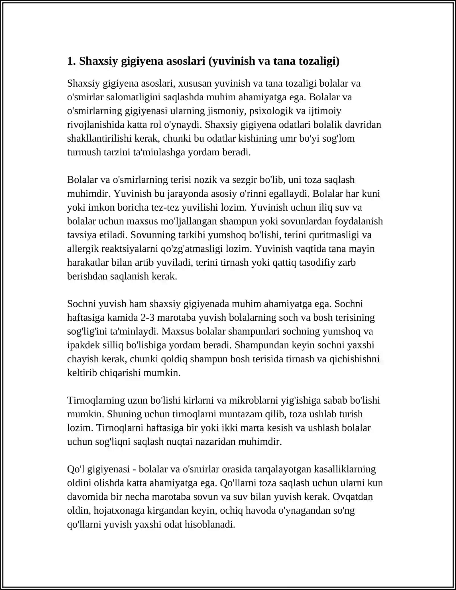 BOLALAR VA ÓSMIRLAR GIGIYENASI 3