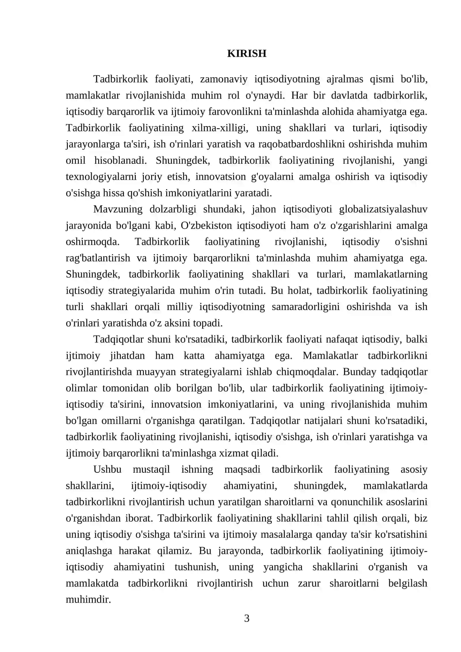 Tadbirkorlik faoliyati shakillari 3
