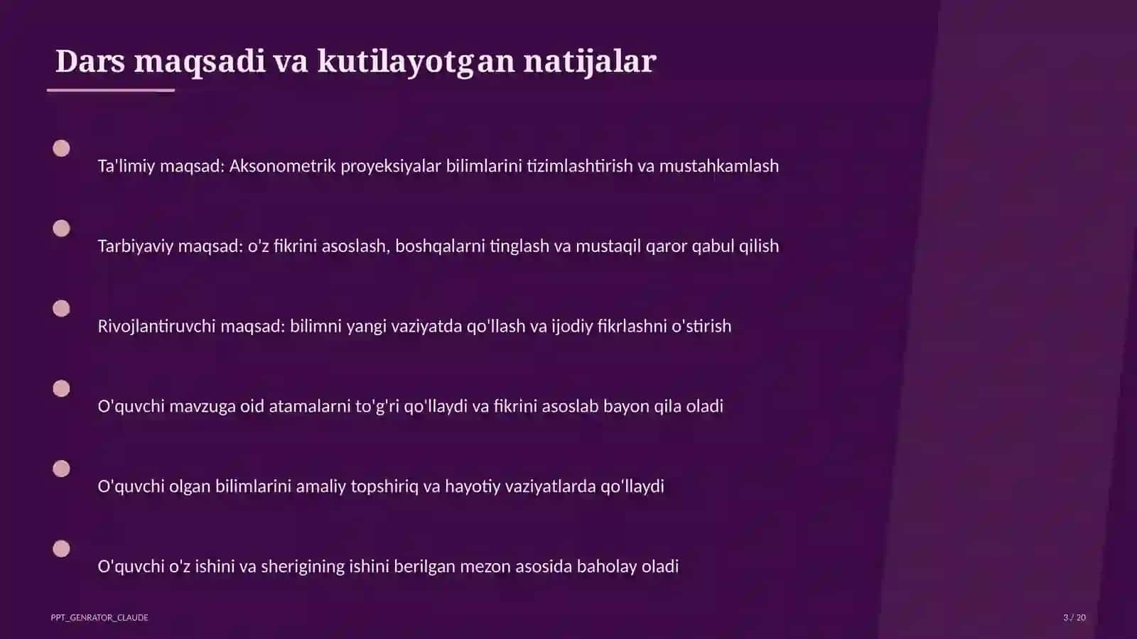 Aksonometrik proyeksiyalar (8-sinf) 3