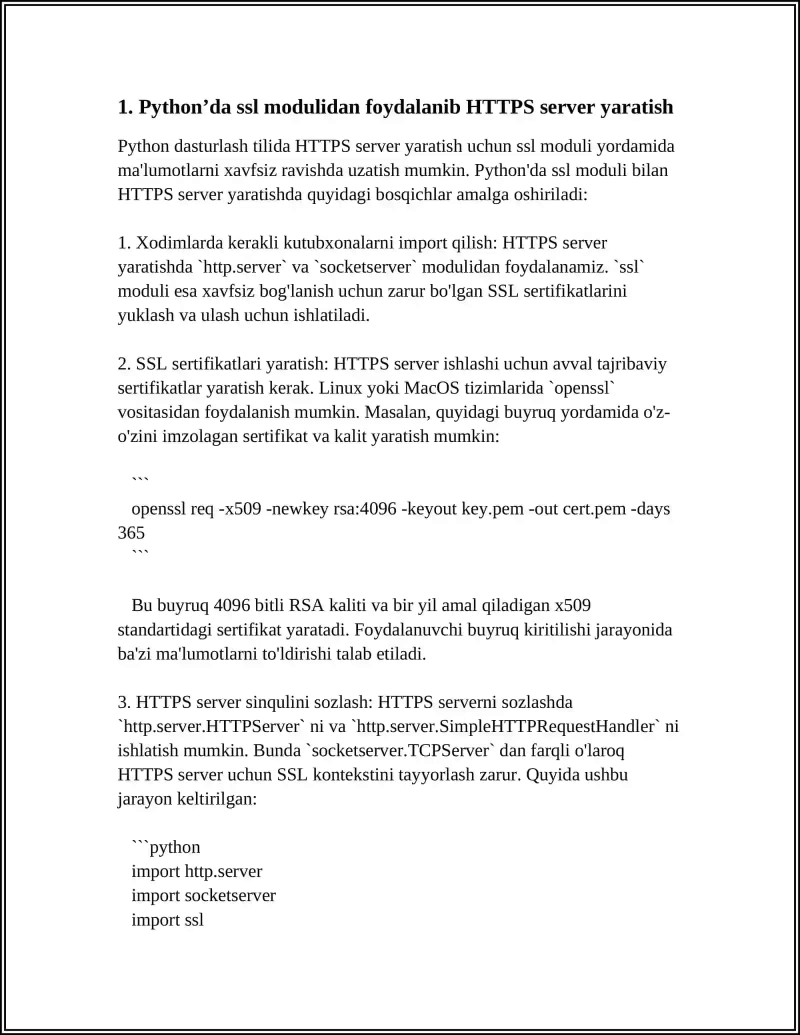 PYTHON’DA HTTPS SERVER YARATISH (SSL BILAN) 3